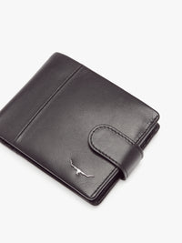 Wallet with Coin Pocket & Tab - Black