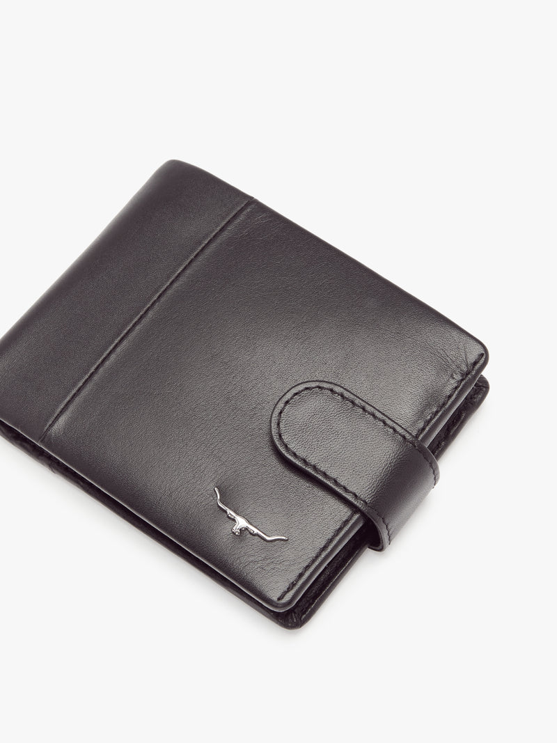 Wallet with Coin Pocket & Tab - Black