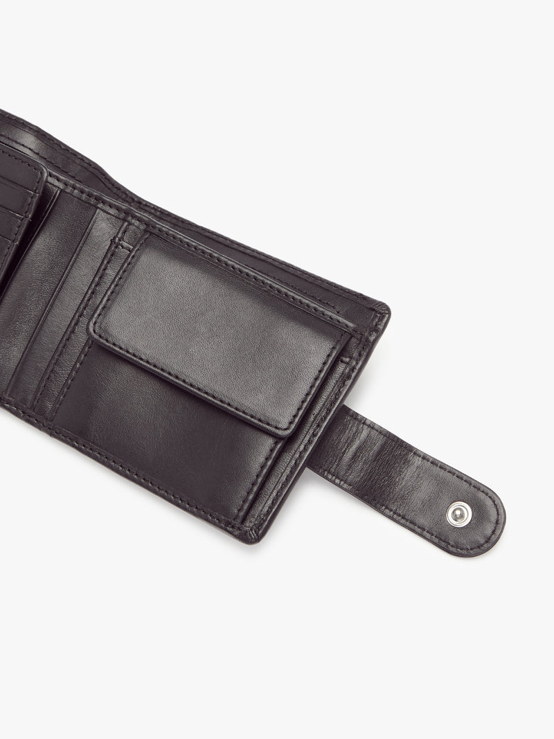 Wallet with Coin Pocket & Tab - Black