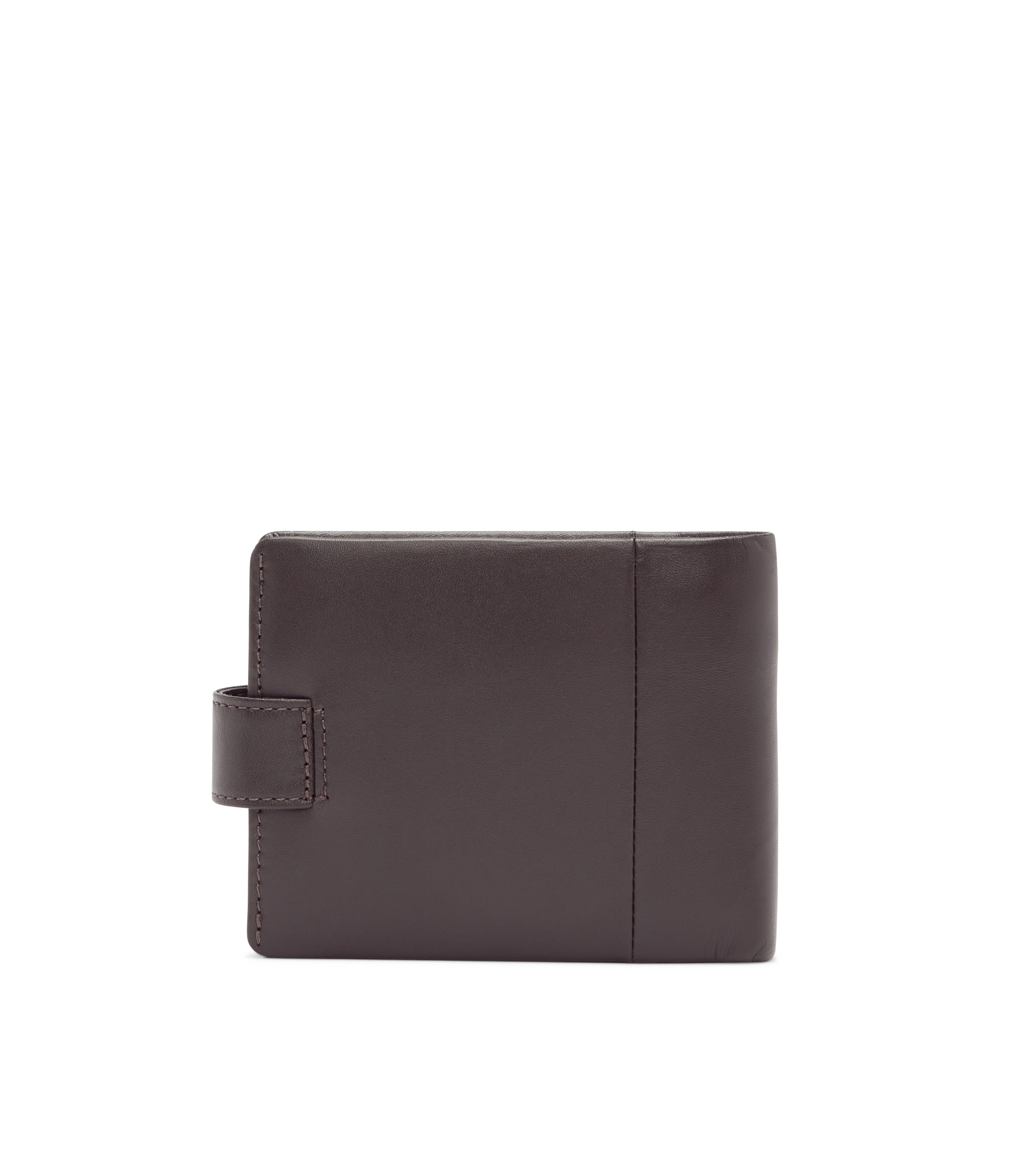 Wallet With Coin Pocket & Tab - Brown