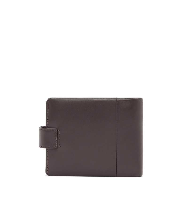 Wallet with coin pocket and tab - Brown