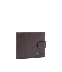 Wallet with coin pocket and tab - Brown