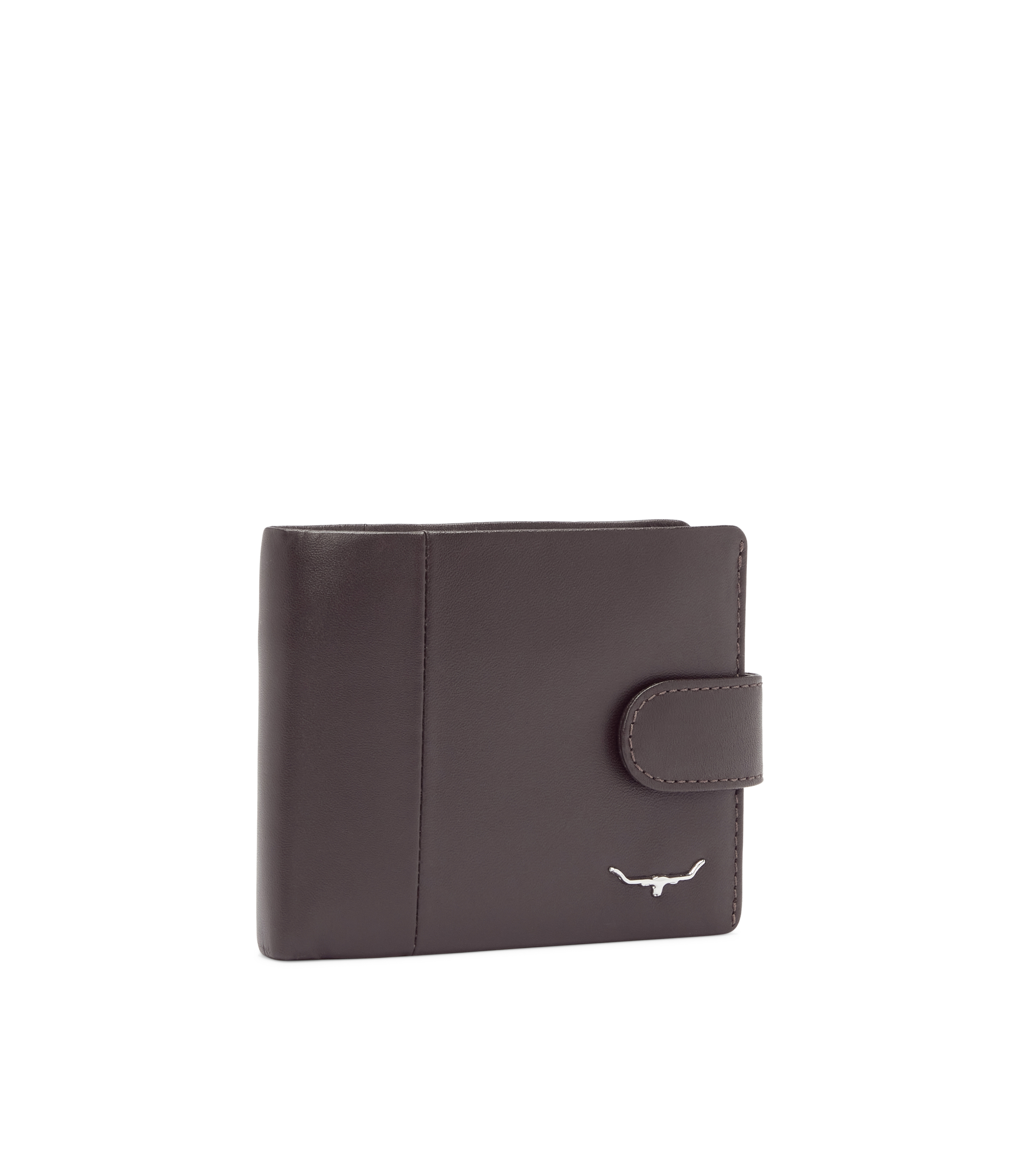 Wallet With Coin Pocket & Tab - Brown