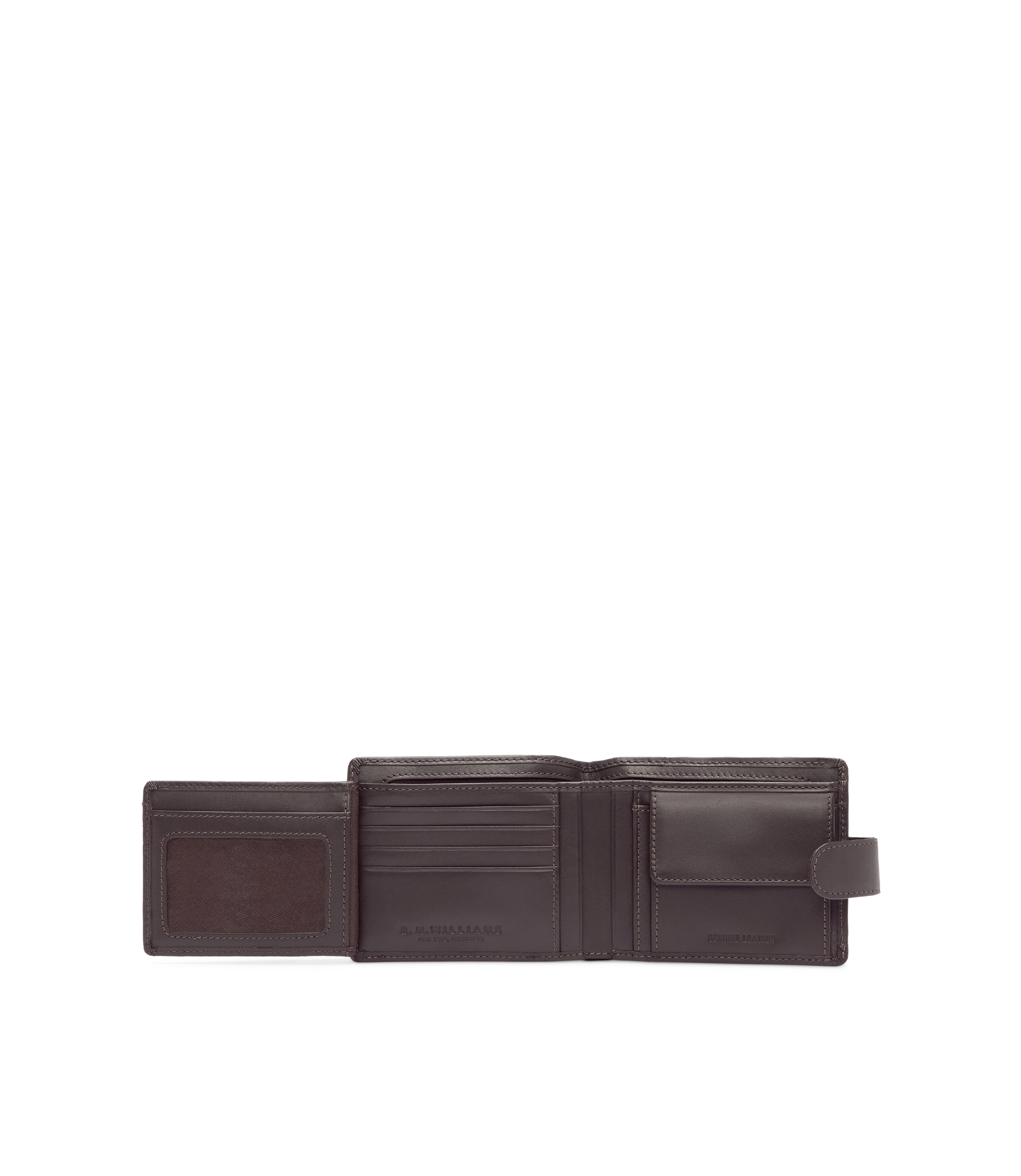 Wallet With Coin Pocket & Tab - Brown