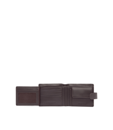 Wallet With Coin Pocket & Tab - Brown