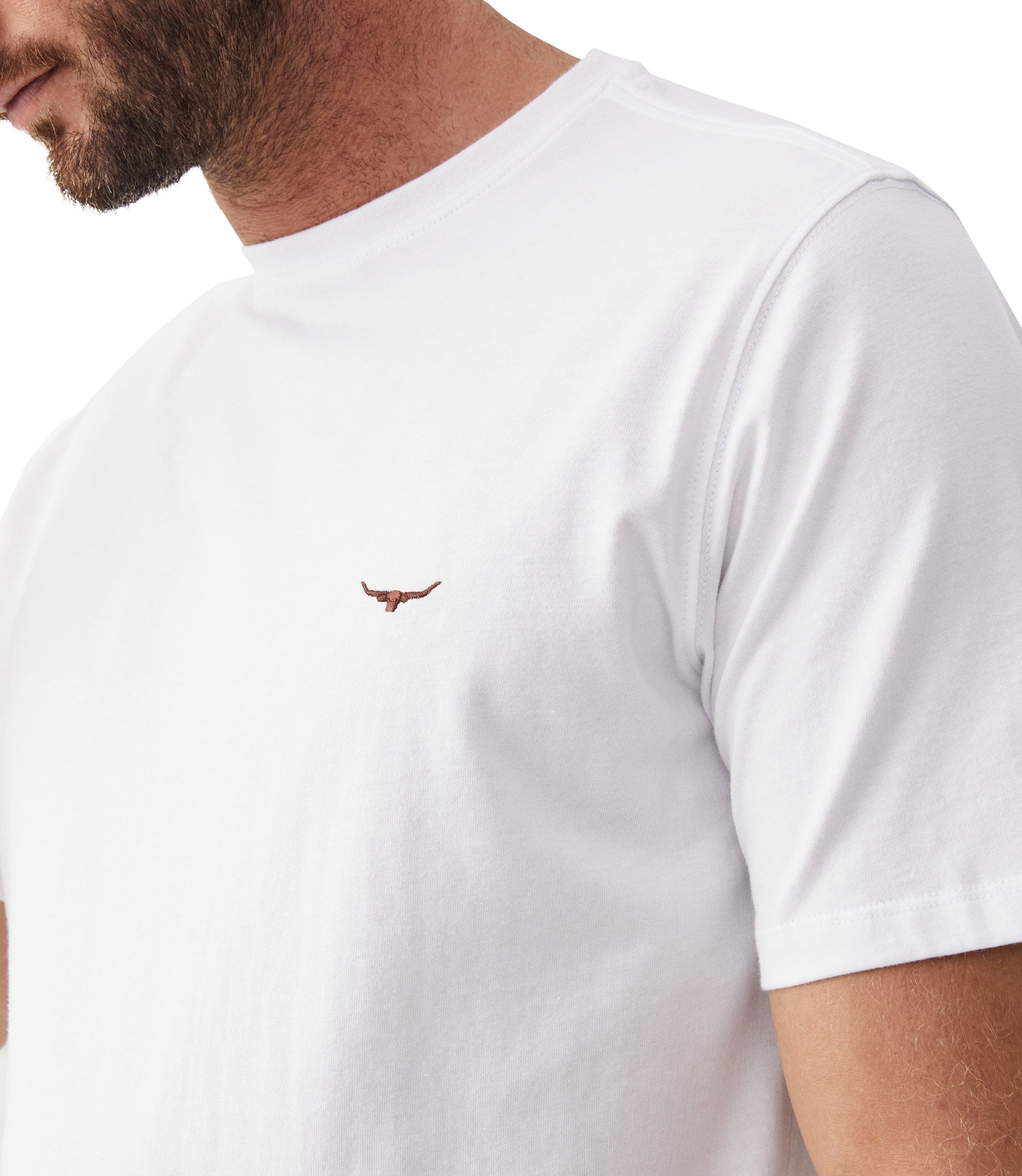 Parson T-Shirt - White/Chestnut
